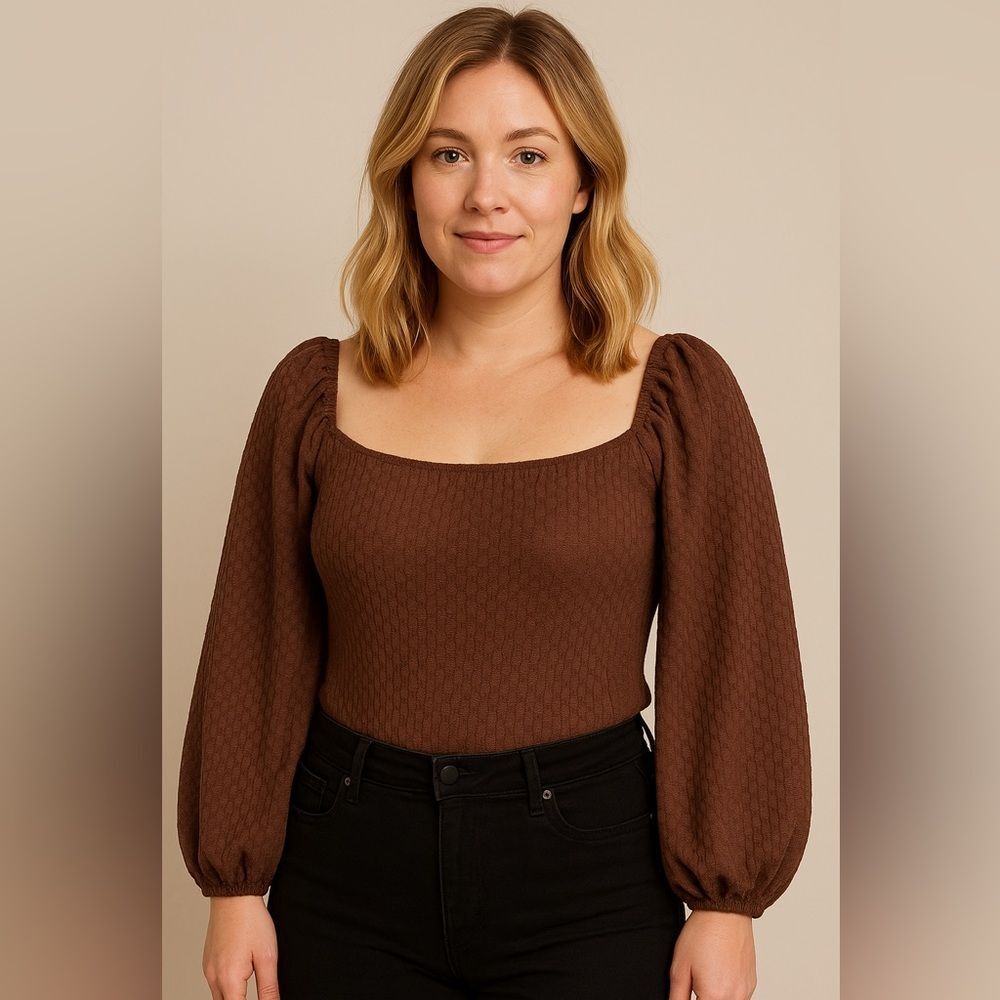 🖤2/$25 Elegant Brown Long Sleeve Women's Top